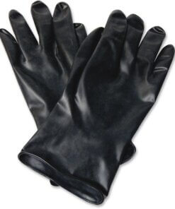 NORTH 11" Unsupported Butyl Gloves - Chemical Protection - 9 Size Number - Black - Water Resistant, Durable, Chemical Resistant, Ketone Resistant, Rolled Beaded Cuff, Comfortable, Abrasion Resistant, Cut Resistant, Tear Resistant, Puncture Resistant - For Chemical, Manufacturing, Military, Municipal Service - 2 / Pair - 13 mil Thickness - 11" Glove Length
