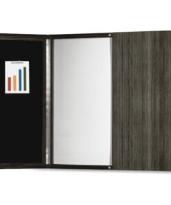 Mayline Gray Laminate Presentation Bulletin Board - White Surface - 1 Each