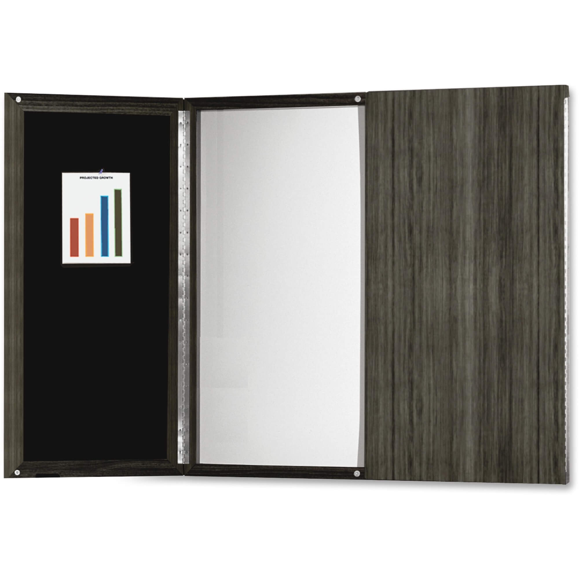 Mayline Gray Laminate Presentation Bulletin Board - White Surface - 1 Each