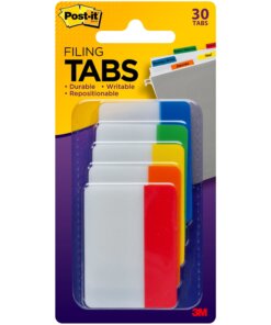 Post-it&reg; Tabs - Write-on Tab(s)2" Tab Width - Red, Orange, Yellow, Green, Blue Tab(s) - 30 / Pack