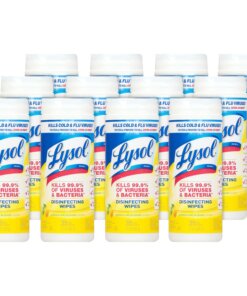Lysol Lemon/Lime Disinfect Wipes - Wipe - Lemon & Lime Blossom Scent - 7.25" Width x 7" Length - 35 / Canister - 12 / Carton - White