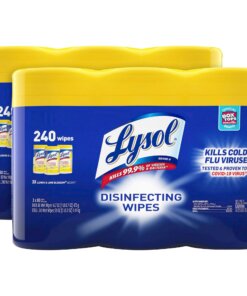 Lysol Lemon/Lime Disinfecting Wipes - Wipe - Lemon, Lime Blossom Scent - 80 / Canister - 6 / Carton - White