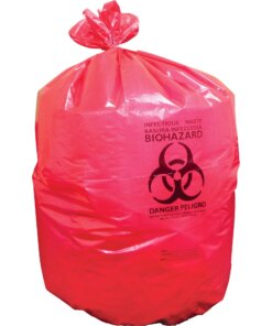 Heritage 1.3 mil Red Biohazard Can Liners - 50" Width x 37" Length - 1.30 mil (33 Micron) Thickness - Low Density - Red - Linear Low-Density Polyethylene (LLDPE) - 150/Carton - Can