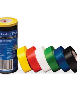 3M Vinyl Tape 764 Color-coding Pack - 21.87 yd Length x 0.94" Width - 5 mil Thickness - Rubber - 4 mil - Polyvinyl Chloride (PVC) Backing - 6 / Pack - Multicolor