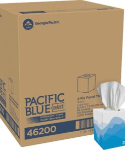 Pacific Blue Select Facial Tissue by GP Pro - Cube Box - 2 Ply - 7.65" x 8.85" - White - Soft, Absorbent - 100 Per Box - 36 / Carton