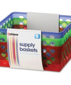 Officemate Achieva Supply Baskets - 2.4" Height x 8.1" Width x 5" Depth - Red, Green, Blue