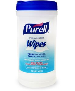 PURELL&reg; Clean Scent Hand Sanitizing Wipes - Clean - White - Durable, Alcohol-free - For Hand, Multi Surface, Face - 40 Per Canister - 1 Each