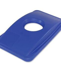 Thin Bin Round Cut Out Blue Lid - Rectangular - 4 / Carton - Blue
