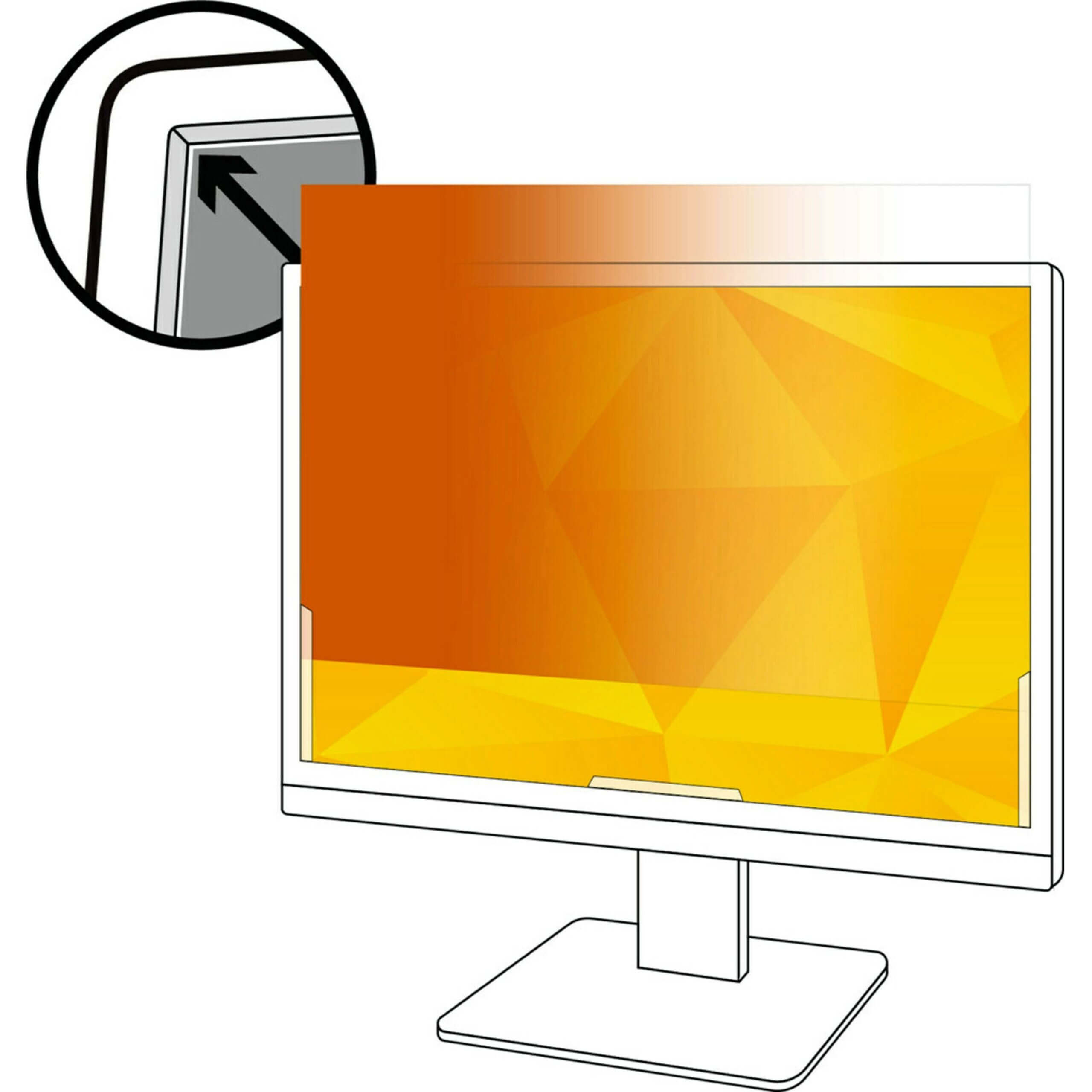 3M Gold Privacy Filter Gold, Glossy - For 21.5" Widescreen LCD Monitor - 16:9 - Scratch Resistant, Dust Resistant