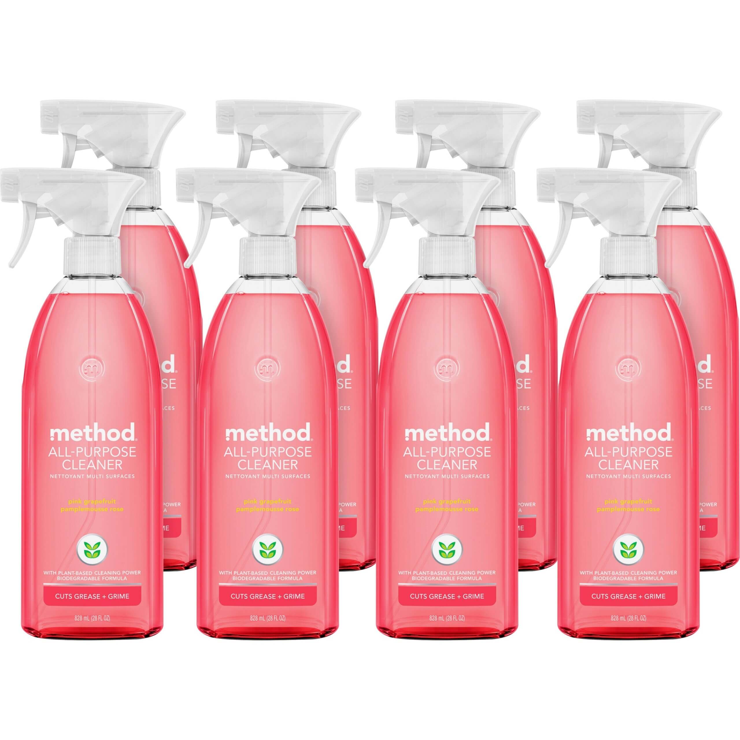 Method All-Purpose Cleaner - Spray - 28 fl oz (0.9 quart) - Pink Grapefruit Scent - 8 / Carton - Light Pink