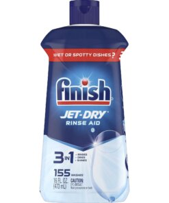 Finish Large Jet-Dry Rinse Aid - Liquid - 16 fl oz (0.5 quart) - Original Scent - 6 / Carton - Blue