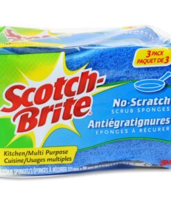 Scotch-Brite No Scratch Scrub Sponges - 2.8" Height x 4.5" Width x 4.5" Length x 590 mil Thickness - 8/Carton - Blue