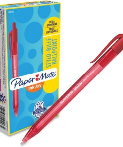 Paper Mate InkJoy 100 RT Pens - Medium Pen Point - 1 mm Pen Point Size - Retractable - Red - Translucent Barrel - 1 Dozen