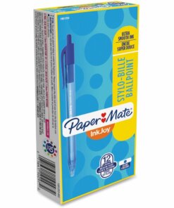 Paper Mate InkJoy 100 RT Pens - Medium Pen Point - 1 mm Pen Point Size - Retractable - Blue - Translucent Barrel - 12 Dozen