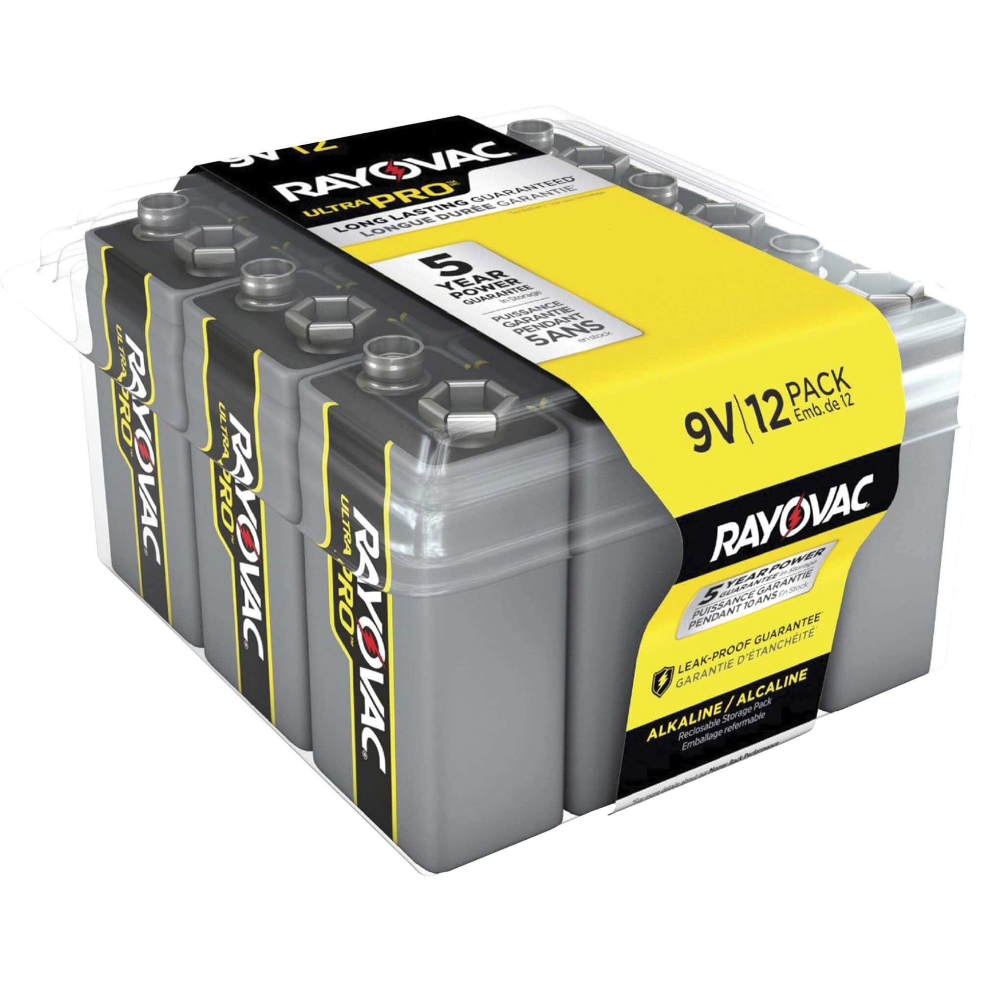 Rayovac Ultra Pro Alkaline 9 Volt Battery 12-Packs - For Multipurpose - 9V - 9 V DC - 144 / Carton