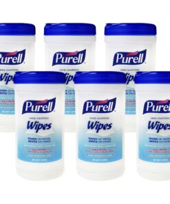 PURELL&reg; Clean Scent Hand Sanitizing Wipes - Clean - White - Durable, Alcohol-free - For Hand, Multi Surface - 40 Per Canister - 6 / Carton
