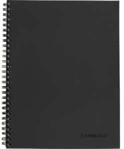 Mead Limited Meeting Notebook - 80 Pages - Wire Bound - Both Side Ruling Surface - Ruled - 7 1/4" x 9 1/2" - Black Cover - Perforated, Dual Sided - Recycled - 1 Each