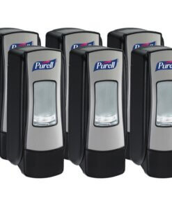 PURELL&reg; ADX-7 Push-Style Dispenser for PURELL Hand Sanitizer - Manual - 23.67 fl oz Capacity - Chrome, Black - 6 / Carton