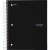 Five Star Wirebound Black 5-subject Notebook - 200 Sheets - Wire Bound - Wide Ruled - 3 Hole(s) - 8" x 10 1/2" - BlackPlastic Cover - Perforated, Water Resistant, Durable Cover, Resist Bleed-through, Easy Tear, Pocket Divider - 1 Each
