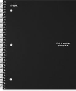 Five Star College Ruled 3 - subject Notebook - Letter - 150 Sheets - Wire Bound - College Ruled - Letter - 8 1/2" x 11" - BlackKraft Cover - 1 Each