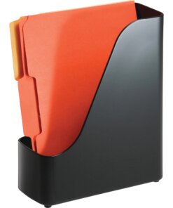 Officemate Open Top Magazine File - Black - Plastic - 1 Each
