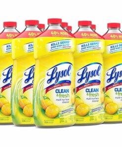 Lysol Clean/Fresh Lemon Cleaner - 40 fl oz (1.3 quart) - Lemon Scent - 9 / Carton - Yellow