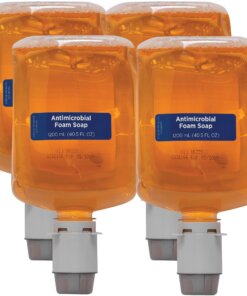 Pacific Blue Ultra Antimicrobial BZK Foam Soap Manual Dispenser Refills - Pacific Citrus Scent - 40.6 fl oz (1200 mL) - Squeeze Bottle Dispenser - Bacteria Remover, Kill Germs - Hand - Orange - Bio-based, Dye-free - 4 / Carton