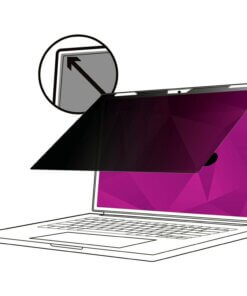 3M High Clarity Privacy Filter Black, Glossy - For 15.4" Widescreen LCD Notebook - 16:10 - Scratch Resistant, Dust Resistant
