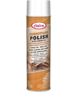 Claire Multi-Surface Furniture Polish - Liquid - 19 fl oz (0.6 quart) - Fresh Lemon ScentCan - 12 / Pack - White