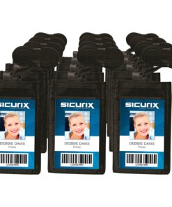 SICURIX Carrying Case (Pouch) Business Card - Black - Nylon Body - 3" Height x 0.4" Width - 12 / Box
