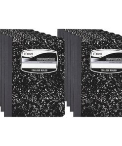 Mead Composition Book - Sewn - 7 1/2" x 9 3/4" - White Paper - Black Marble Cover - 12 / Carton