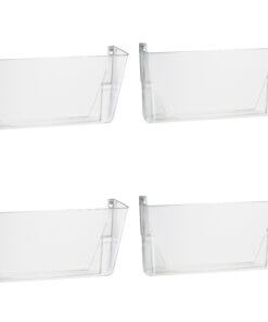 Officemate Mountable Wall File - 7" Height x 13" Width x 4.1" Depth - Clear - Plastic - 4 / Carton
