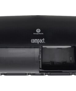 Compact 2-Roll Side-by-Side Coreless High-Capacity Toilet Paper Dispenser - 2000 x Sheet - 7.1" Height x 10.1" Width x 6.8" Depth - Black - Lockable - 1 Each