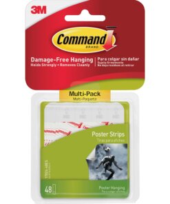 Command Poster Strips - Multi-Pack - 2.75" Length x 0.75" Width - 48 / Pack - White