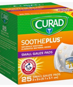 Curad SoothePlus Medium Non-stick Pads - 2" x 2" - 25/Box - White