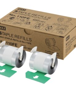 MAX 110Fe Staple Refill - 4000 Per Cartridge - 9/16" Leg - Holds 100 Sheet(s) - for Paper - Silver8000 / Box
