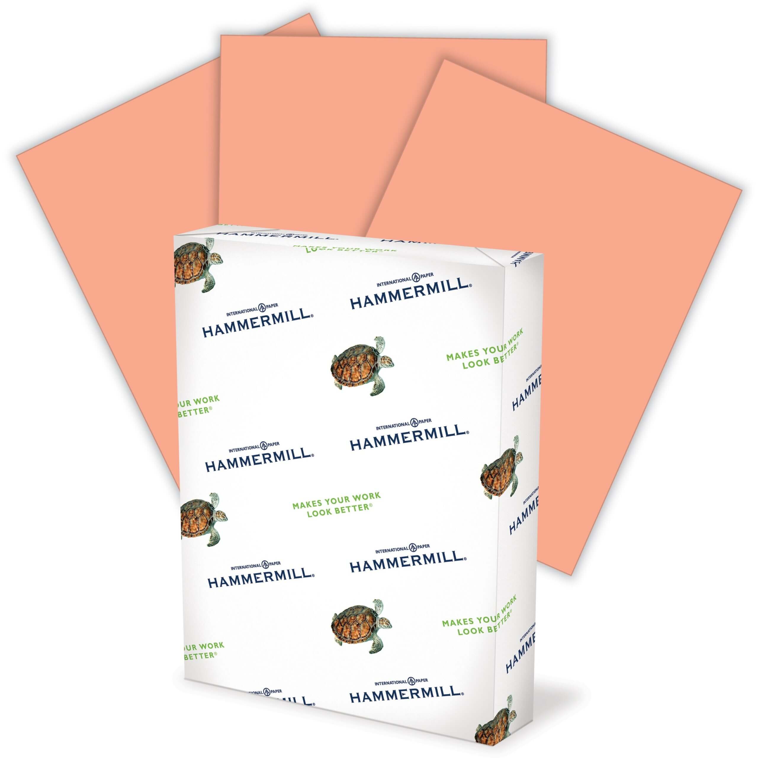 Hammermill Colors Recycled Copy Paper - Salmon - Letter - 8 1/2" x 11" - 20 lb Basis Weight - Smooth - 5000 / Carton - FSC - Jam-free, Archival-safe, Acid-free