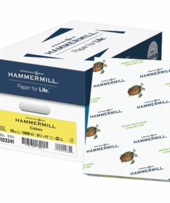 Hammermill Colors Recycled Copy Paper - Canary - Letter - 8 1/2" x 11" - 20 lb Basis Weight - Smooth - 5000 / Carton - FSC - Jam-free, Archival-safe, Acid-free