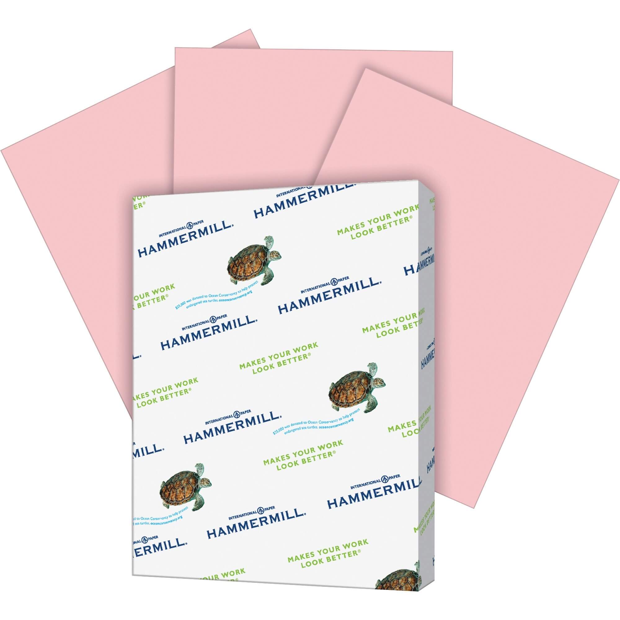 Hammermill Colors Recycled Copy Paper - Pink - Letter - 8 1/2" x 11" - 20 lb Basis Weight - Smooth - 5000 / Carton - FSC - Jam-free, Archival-safe, Acid-free