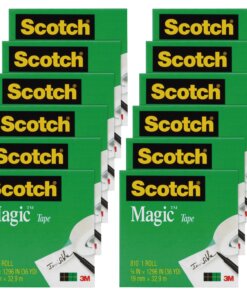 Scotch 3/4"W Magic Tape - 36 yd Length x 0.75" Width - 1" Core - 12 / Pack - Matte Clear