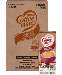 Coffee mate Vanilla Caramel Flavor Liquid Creamer Singles - Vanilla Caramel Flavor - 0.38 fl oz (11 mL) - 4/Carton - 50 Per Box - 200 Serving