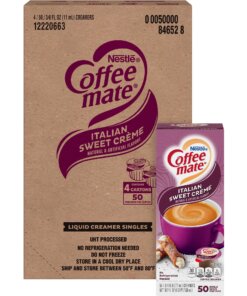 Coffee mate Italian Sweet Creme Flavor Liquid Creamer Singles - Italian Sweet Creme Flavor - 0.38 fl oz (11 mL) - 200/Carton - 200 Serving