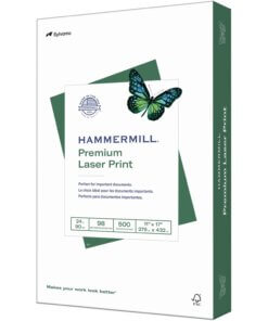 Hammermill Premium Laser Print Paper - White - 98 Brightness - Ledger/Tabloid - 11" x 17" - 24 lb Basis Weight - Ultra Smooth - 500 / Ream - SFI