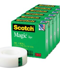 Scotch Invisible Magic Tape - 36 yd Length x 1" Width - 1" Core - 6 / Pack - Matte Clear
