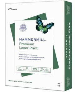 Hammermill Premium Laser Print Paper for Color Copiers & Laser Printers - White - 98 Brightness - Letter - 8 1/2" x 11" - 32 lb Basis Weight - Ultra Smooth - 8 / Carton - SFI
