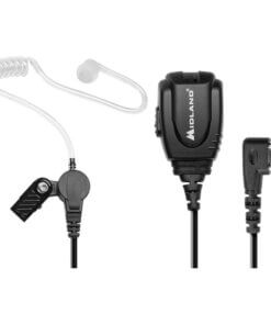 Midland BizTalk BA3 Concealed Headset - Mono - Wired - Earbud, Over-the-ear - Monaural - In-ear - Black