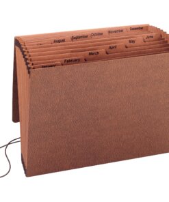 Business Source Letter Recycled Expanding File - 8 1/2" x 11" - 12 Pocket(s) - Brown - 30% Recycled - 1 Each