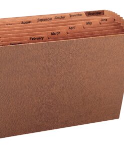 Business Source Letter Recycled Expanding File - 8 1/2" x 11" - 12 Pocket(s) - Brown - 30% Recycled - 1 Each