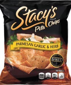 Stacy's Baked Pita Chips - No Artificial Flavor, No Artificial Color, Low Fat, No MSG - Parmesan Garlic & Herb - 24 / Box
