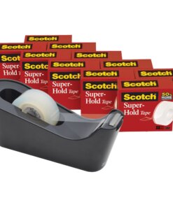 Scotch Super-Hold Tape - 27.78 yd Length x 0.75" Width - Dispenser Included - 10 / Pack - Clear